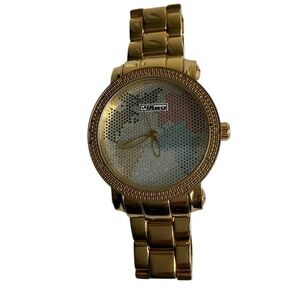 Jo Jino Platinum Watch with Diamond Accents